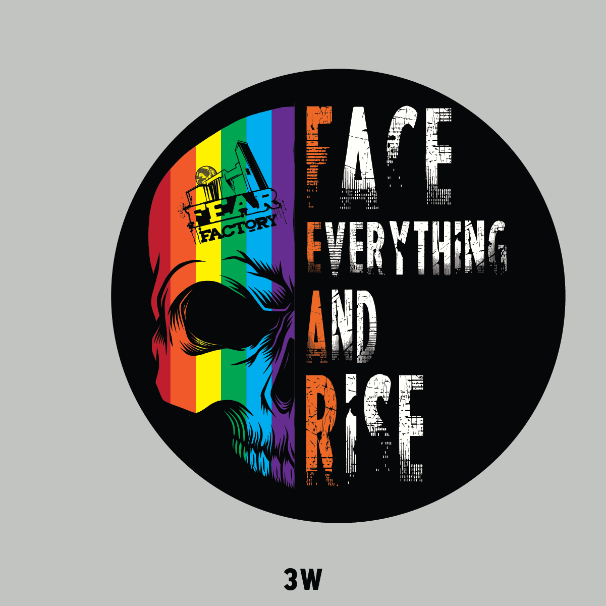 Face Everything and Rise Pride Sticker Circle