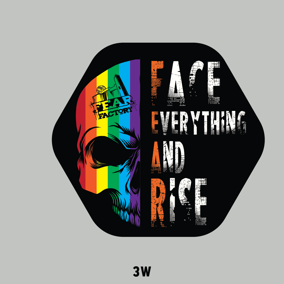 Face Everything and Rise Pride Hexagon Sticker