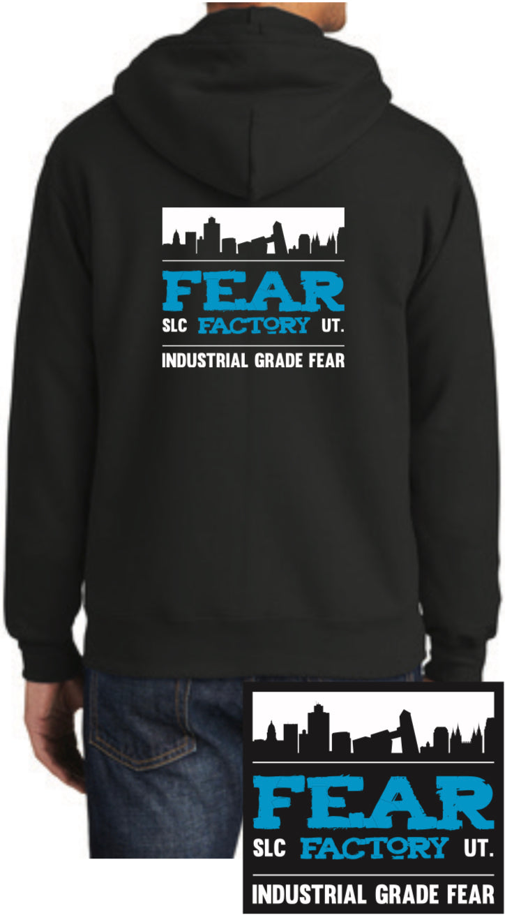 Fear Logo Zip Front Hoodie