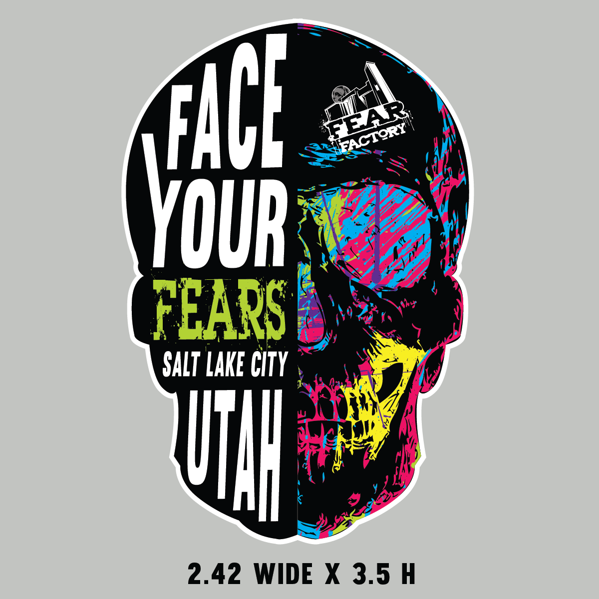 Face Your Fears Skull Sticker