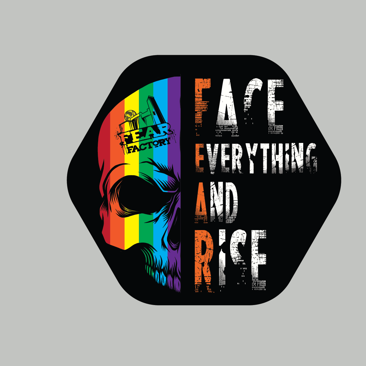 Face Everything and Rise Pride Hexagon Sticker